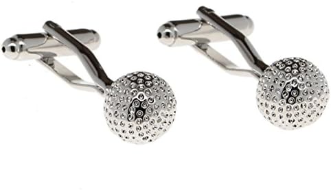 Men's Cuff Links Silver Golf Ball Emblem Fashion Jewelry Accessory