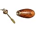 Snuff Bottle with Spoon Portable Necklace Vial Container Wood Ornament Drop shaped Pendant Arts and Crafts (Yellow)