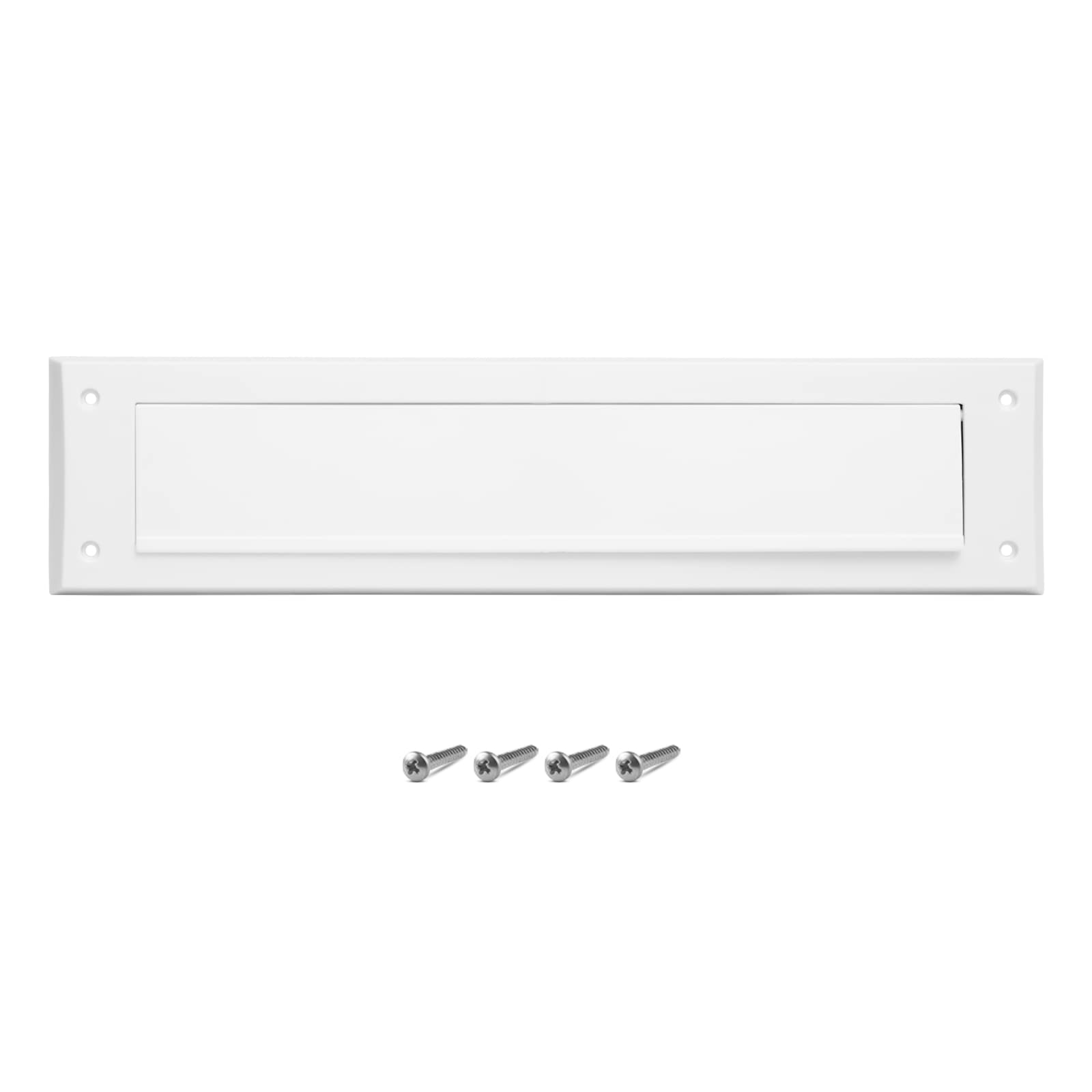 Internal Letterbox Draught Excluder 13.5 Inch (34.2cm) PVC Draught Letter Plate Seal Letter Box Flap - Prevents Draughts Coming Through The Letter Box - for Wooden or uPVC Doors - White with Flap