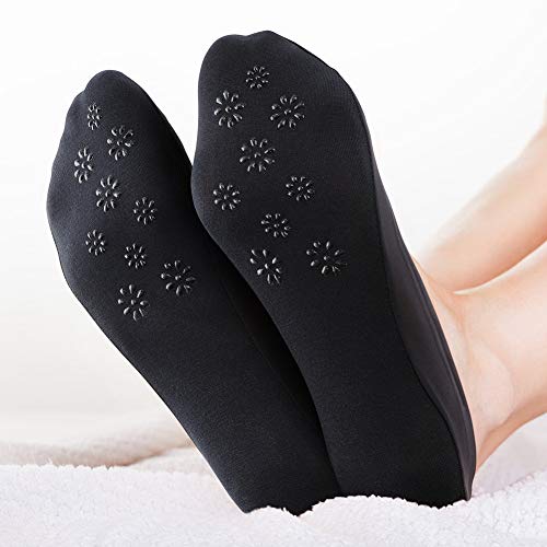 WISVOOO 3-6 Pairs No Show Socks Women Nylon Ultra Low Cut Non-Slip Thin Liner Socks Invisible Hidden Socks for Flats (3 pairs(Beige), Shoe Size 6-8)