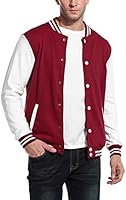 COOFANDY Mens Slim Fit Varsity Baseball Jacket Bomber Cotton Premium Jackets