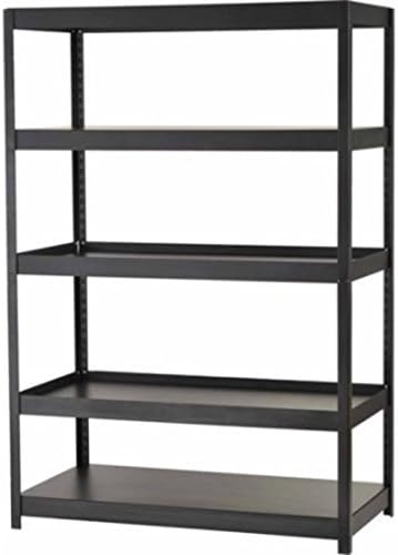 5-Shelf Durable Steel Construction Black Shelving Organizer