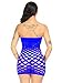 LemonGirl Women's Mesh Lingerie for Women Fishnet Babydoll Mini Dress Free Size Bodysuit Blue