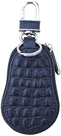 MYGYSJK Wear Resistance, Crocodiles Grain, Waterproof, Portable Classic Micro Leather Crocodiles Grain Car Remote Key Protective Case Key Bag - Black
