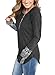 BLENCOT Women's Long Sleeve Floral Printed Casual Flare Henley Shirts Tunics Tops