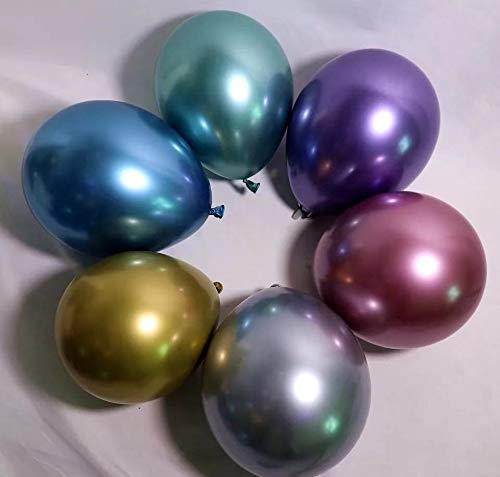 Vilosa Metalic Colorful Ballons for Party and Festival Decorations 50pcs-Pack