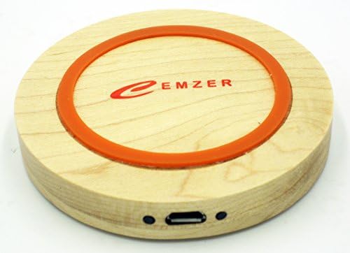 Qi Wireless charger Wooden charging pad for All Qi-Enabled Smartphones, QI Standard Smartphone. (Orange)