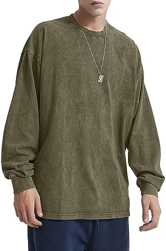 Cayxatiu Solid Oversized T Shirts for Women Vintage Acid Wash