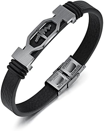 Lary Jewelry Nurse ECG Bracelet Heat Beat Electrocardiogram Silicone Bangle,Stainless Steel,7.48"
