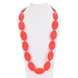 Consider It Maid Silicone Teething Necklace for Mom to Wear - FREE E-BOOK - BPA FREE and FDA Approved - Original (Scarlet Red)