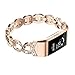 Wearlizer Compatible with Charge 2 Bands Metal Replacement Charge hr 2 Bands/Assesories/Strap Adjustable for Bands Charge Bling Style Desgin Rose Gold