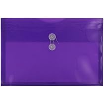 JAM Paper&reg; Plastic Envelope with Button & String Closure - Legal Size (9 3/4