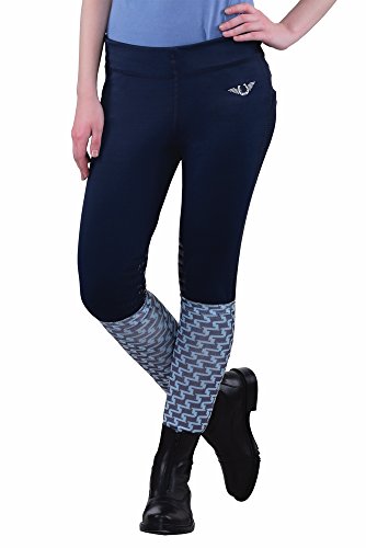 TuffRider Women's Ventilated Schooling Tights, Navy/Navy, X-Large