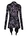LL WSK1072 Womens Off-Duty Open Front Tie Dye Cardigan XXXL Black