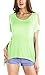Women's Vogue Shoulder Off Wide Hem Design Top Shirt (L, Candy Green)