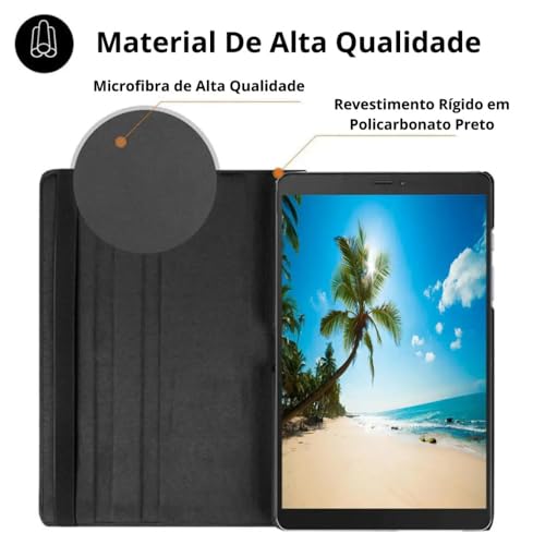 Capa Case Para Tablet Compátivel Samsung Galaxy Tab A11 + Plus Giratória 360° + Caneta Touch + Película Paperlike Premium