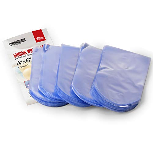 500 pcs 4 x 6 inch Shrink Wrap Bags for Bath Bombs, Soaps, Bottles