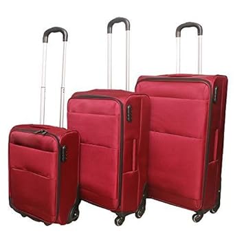 JKART Red Cabin Cum Check in Luggage Trolley Bag -Set of 3