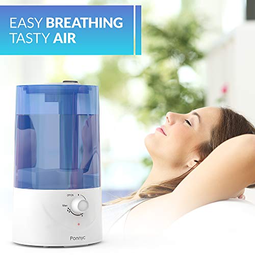 PONNYC Cool Mist Humidifier - Rotatable Mist Nozzle - Ultrasonic Humidifier for ‎Bedroom, Baby room, Home, Office, Gym - Essential Oils Diffuser - Premium Air Humidifier - 0.9 Gal, 9 hours of work‎ - Thumbnail 5