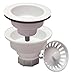 Plumb Pak Deep Cup Plastic Sink Strainer with Fixed Post Basket, White