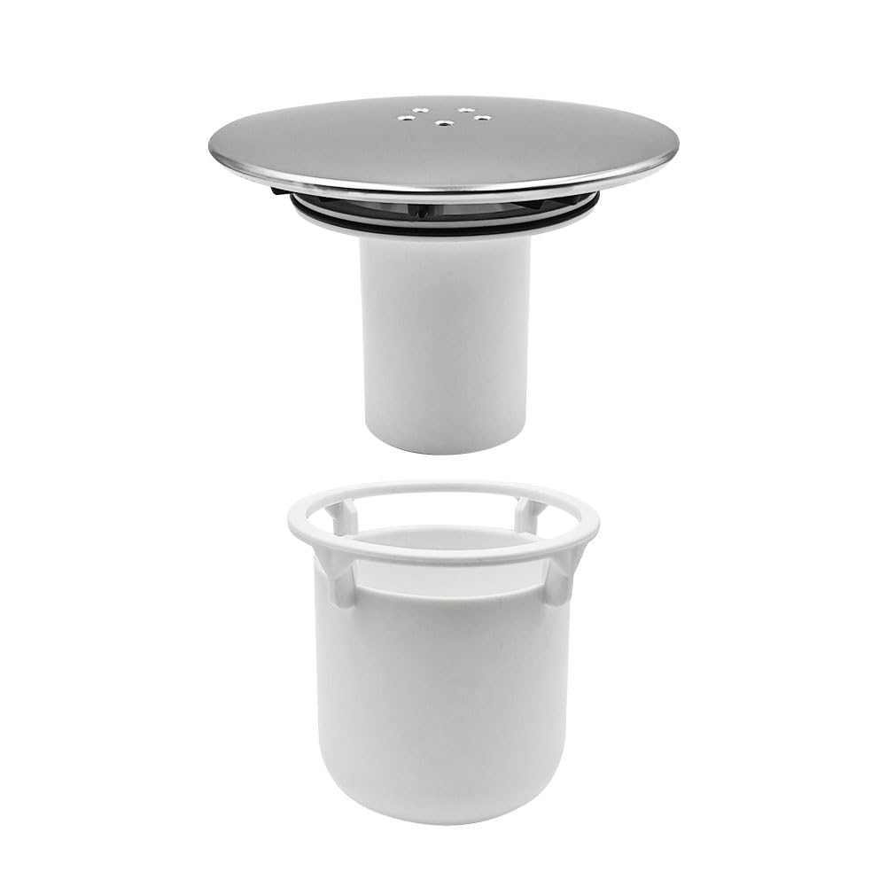 JIADEXIN Shower Drain Cover Replacement 115mm Shower Plughole Cover Shower Waste Trap Cover Removable Top Cap Parts Shower Plug Cover Chrome Finish Shower Drain Cover Fast Flow Anti clogging