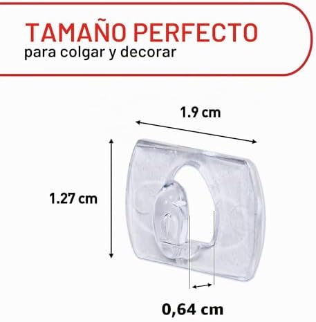 Clips de decoración transparentes con tiras transparentes CL026-60, 60 clips + 68 tiras/paquete