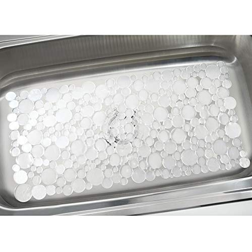 mDesign Adjustable Kitchen Sink Dish Drying Mat/Grid Plastic