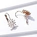 Bamoer 18K Rose Gold Plated Snowflake Earrings for Women CZ Jewelry Lever Back Cubic Zirconia