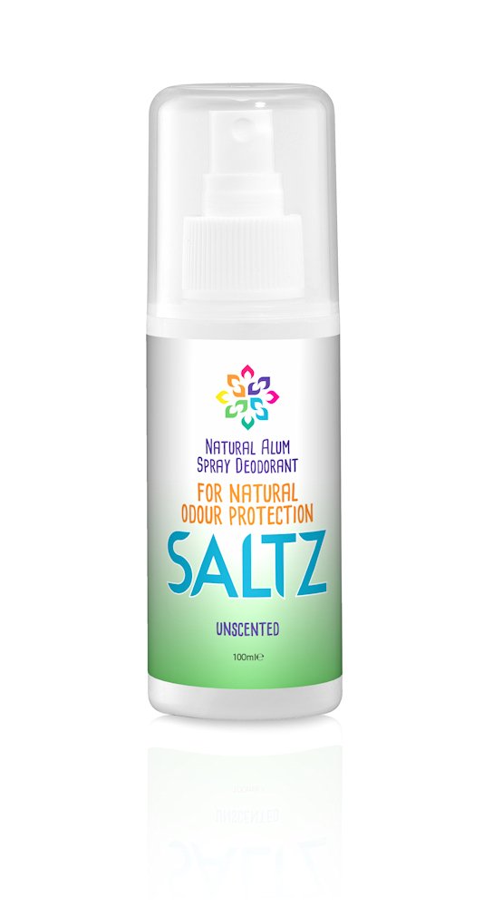 Green Bear - SALTZ Natural Deodorant Crystal SPRAY - 100% Natural Ingredients, Fragrance Free, Vegan & Cruelty Free, Unisex for Adults & kids - 100ml