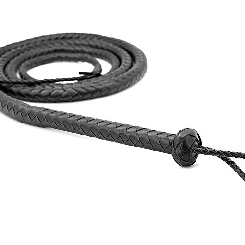 SCARLET KITTEN Cowboy Whip Cat Woman Long Whips Costumes Supplies for Halloween Costume Accessories 5.3ft/1.6m, Black - Thumbnail 3