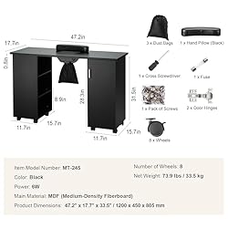 VEVOR Manicure Table, Nail Table Station with