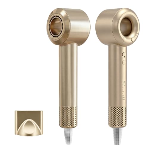 DORISILK Ionic Hair Dryer 110,000 RPM High Speed, Professional Blow Dryer for Salon Home Use, Blowout Hair Dryers Lightweight with Nozzle Hot/Warm/Cold Selection for Women Teen Girls, Champagne Gold