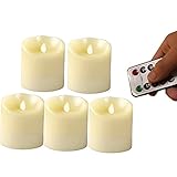 SaferCCTV Remote Control Candles 3 x 4 inch,Set of 5 LED Flameless Candles with Timer for Any Event - Birthday, Wedding, Valentine's Day, Graduations, KTV, Bar, Party