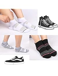 FLYRUN Womens Athletic-Ankle-Socks-Women 6 Pack Performance Cushioned Low Cut Running Tab Socks