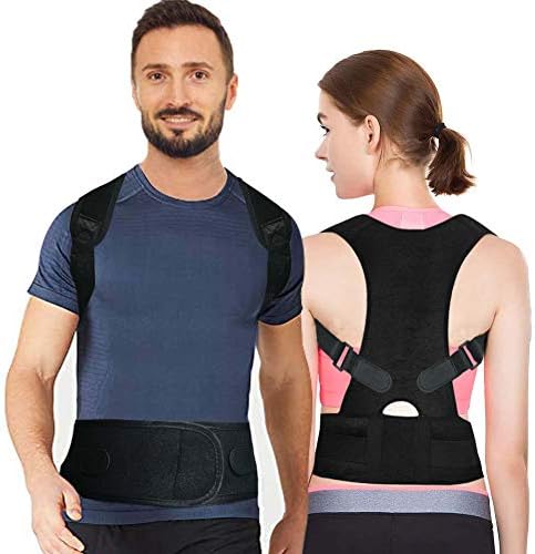 Asonway Back Brace Posture Corrector - Breathable Neoprene Upper Back Brace, Adjustable Lumbar Shoulder Support Belt Strap, for Relief Back Pain, Posture Improving for Men and Women