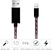 iPhone Cable,AoLiPlus Flashing Visible Flowing LED Lightning to USB Cable 8-Pin Data Sync Cord for iPhone 7/7 Plus/ 6/ 6 Plus/ 6s/ 6s Plus /5/5s/SE iPad/iPod/Beats Pill+ and More,0.90M(Red)