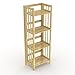 Stony Edge 4-Tier Folding Bookshelf | Natural Wood Finish | 45x16x11.5 Inches | Book Shelf for Books and Trinkets | No Assembly Required | Foldable & Small Bookshelf for Home and Office