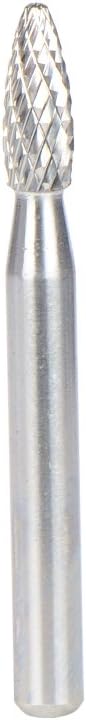 SpeTool Tungsten Carbide Rotary Burr Set Flame Grinding Head Fit Dremel Engraving Bits, 1/4-Inch, SH-1M (616MM)