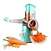 Round Mandoline Drum Slicer Rotary Cheese Grater Veggie Slicer Vegetable Carrot Shredder Nut Chopper Blue