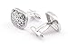 Men's Vacuum Plating Laser Engraved Winding Pattern Enamel Shirt Cuff Links, Brass, 1 Pair Set
