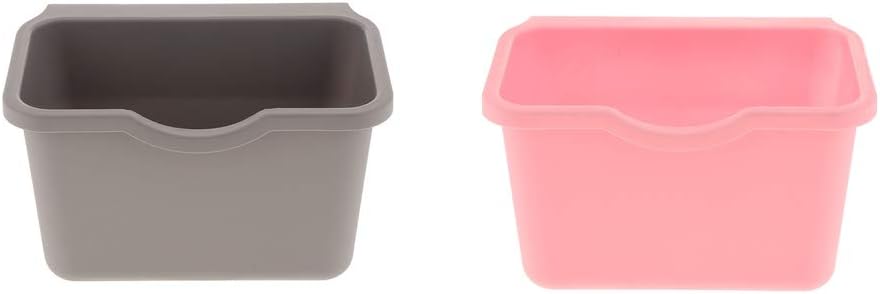 PETSOLA 2 Unids Canasta de Plástico Colgando Gris Y Rosa Puerta