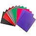 INFUN Heavy Duty Plastic pocket folders with 3 hole, Assorted Colors-12 pack