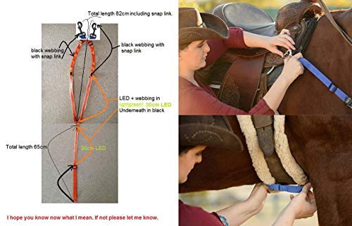 LED Horse Breastplate Collar High Visibility Tack for Horseback Riding Adjustable, Sturdy & Comfortable Hi-Viz Equestrian Safety Gear (Green)