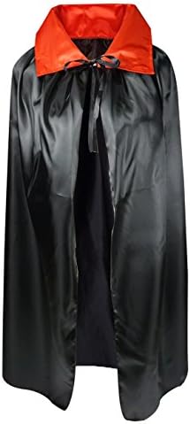 Hamour Kids 39" Stand Collar Cape Vampire Halloween Custome Accessory,Red and Black 39"(100CM) Black and Red