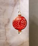 Engraved Red Glass Christmas ornament | Christmas