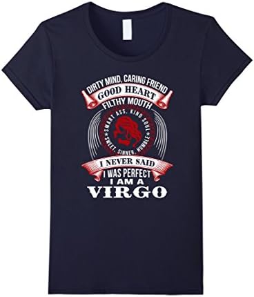 Women's dirty mind, caring friend, good heart, filthy virgo t-shirt XL Navy