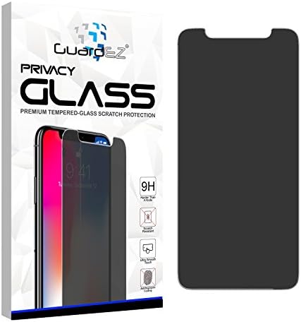 GuardEZ iPhone X Privacy Screen Protector , Anti-Spy iPhone X Tempered Glass Screen Cover 9H Hardness and Easy Install Screen Protector for Apple iPhone X iPhone 10