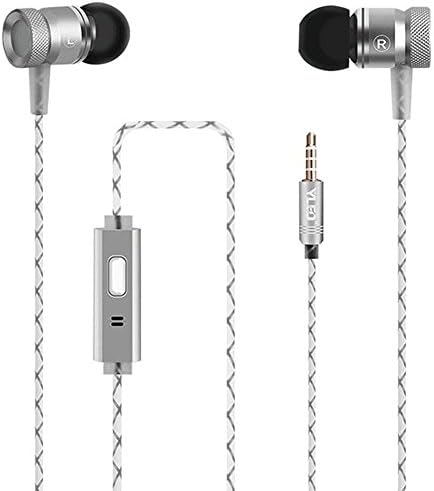 RSHOPS RSHOPS 3.5mm In-Ear Wire Functions Earphones Music Stereo Headphones Super Bass Sound Sports Headset Metal Earbuds - Silver
