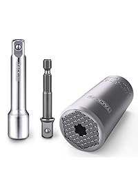 Tacklife Juego de 3 llaves de vaso multifuncionales de 0.276 in a 0.748 in con llave de vaso de acero cromo vanadio, llave métrica para adaptador de taladro de alimentación, herramientas de reparación profesional ASW01A