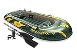 Intex Seahawk 4, 4-Person Inflatable Boat Set with Aluminum Oars and High Output Air Pump (Latest Model) (Sports)